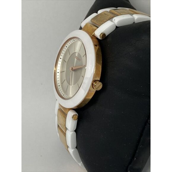 DKNY Stanhope NY-2290 Women\'s Two Tone Bracelet Analog Silver Dial Watch MP685 main image 8